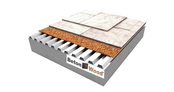Double BetonWood on a thin cork mat floor