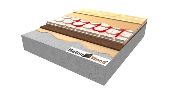 BetonRadiant radiant floor on wood fiber FTHB