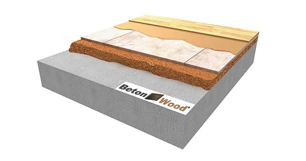Betonwood floor on cork granules